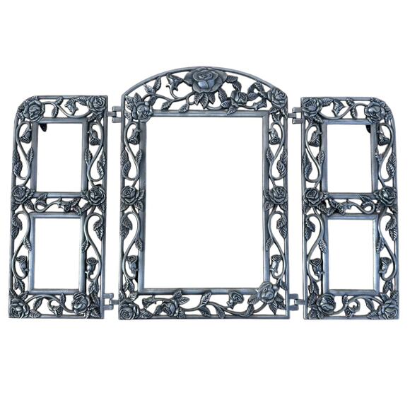 Romantic Scrolling Frame roses multi collage picture framing metal cottagecore - Picture 1 of 3